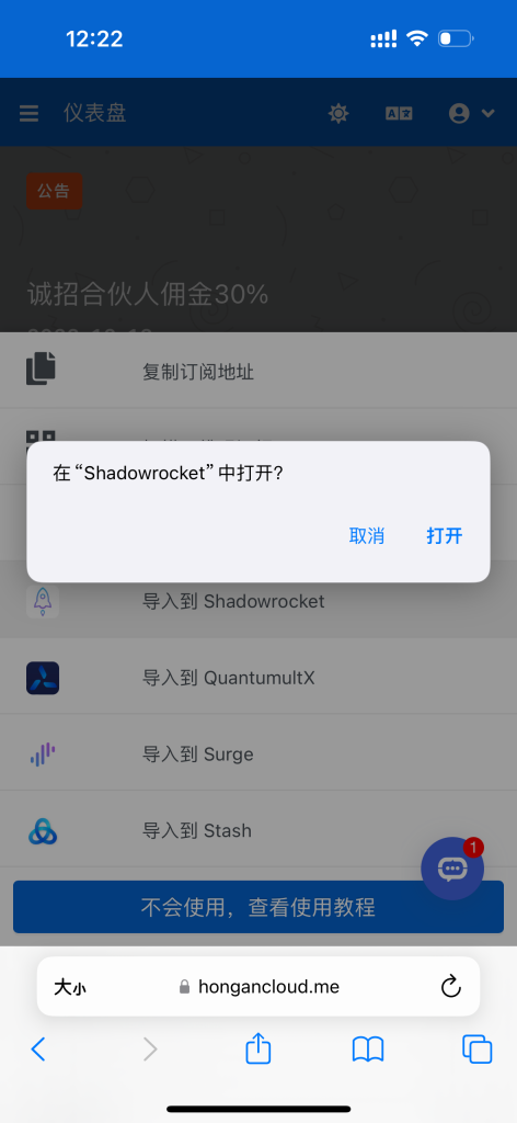 苹果小火箭 Shadowrocket 快速导入机场配置节点教程